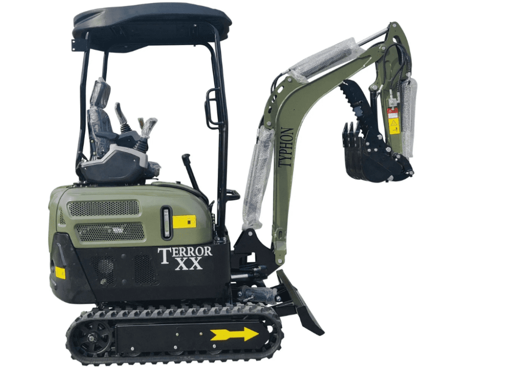 2025 4,000 lb Green TYPHON TERROR XX Mini Excavator Rubber Track with Kubota D902 Diesel Engine USA - Image 6