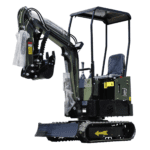 TYPHON TERROR X STORM Mini Excavator 1 Ton Trench Digger with Canopy, Hydraulic Thumb Clip, Bucket