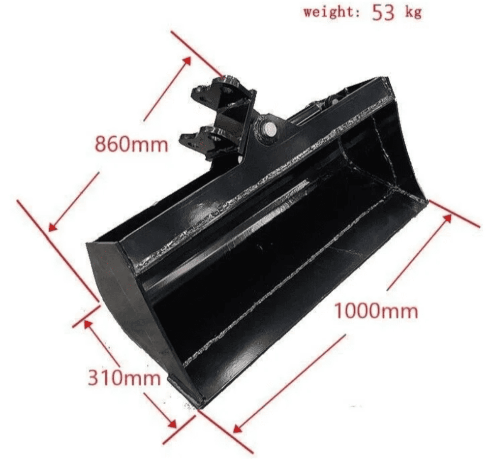 Excavator Attachment 1000mm Tilt Bucket 39" Hydraulic Tilting Bucket Heavy Duty USA - Image 2