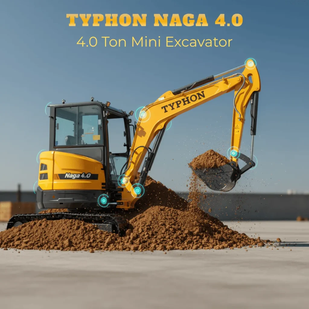 TYPHON NAGA 4.0 4 ton mini excavator with Yanmar engine and metal tracks