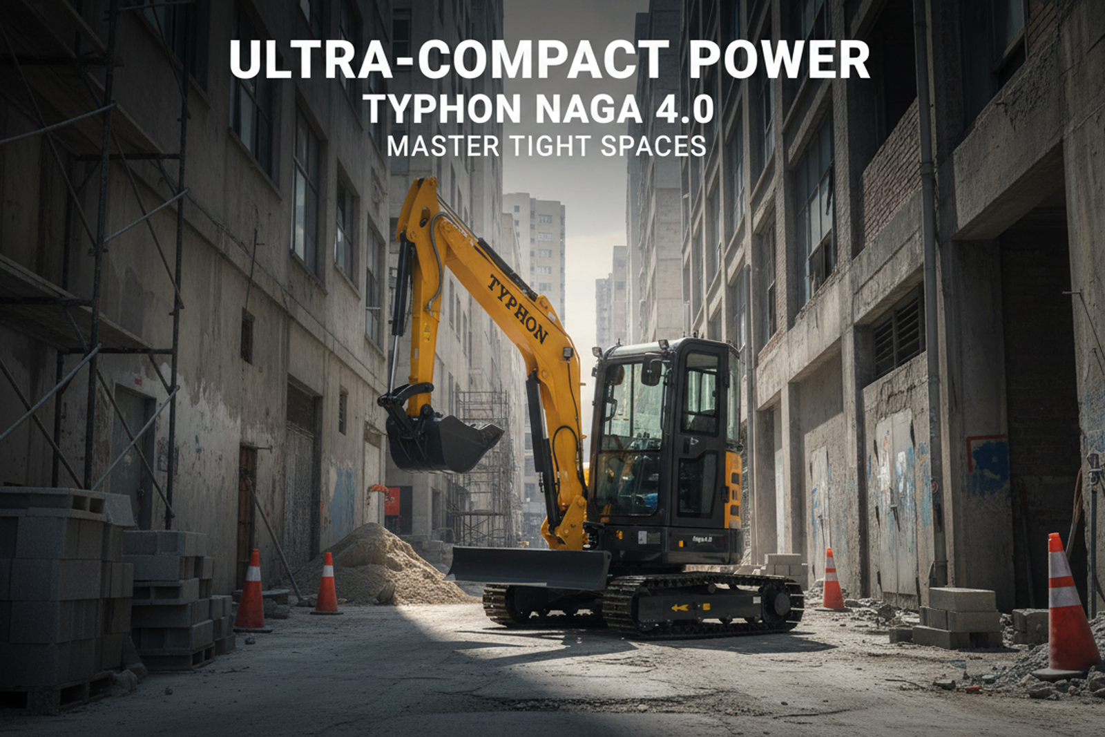 TYPHON NAGA 4.0 Zero Tail Swing Excavator for tight spaces