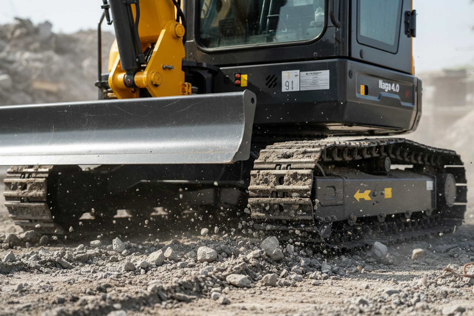 Heavy duty metal tracks for excavator demolition