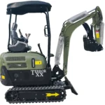 TYPHON 2025 4,000 lb Green TYPHON TERROR XX Mini Excavator Rubber Track with Kubota D902 Diesel Engine USA Mini Excavator w 0lbs Kubota D902 Diesel Engine