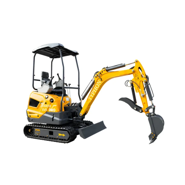TYPHON TERROR XVII PRO 3800 lb Mini Excavator, Kubota D902 Diesel, Hydraulic Thumb, Pilot Controls, 14kN Dig Force