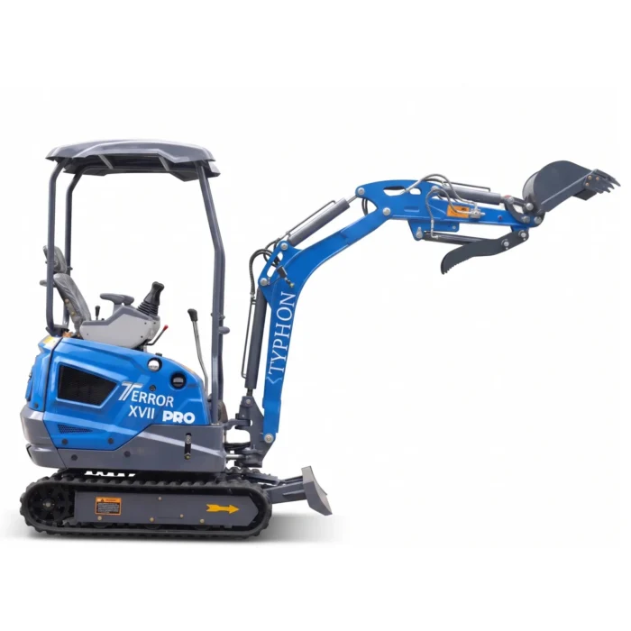 New TYPHON TERROR XVII PRO 3800 lb Mini Excavator – Kubota Diesel, Premium Hydraulics, 14kN Dig Force, Boom Swing