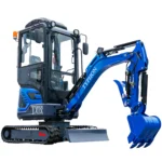 TYPHON TERROR XIX Prestige AC/Heater Cabin Mini Excavator 4200lbs 20.4 HP Kubota D902 with Boom Swing, Retractable Tracks