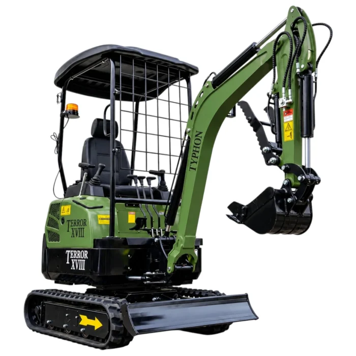 2025 4,000 lb TYPHON TERROR XVIII Mini Excavator Rubber Track with Kubota Diesel Engine USA