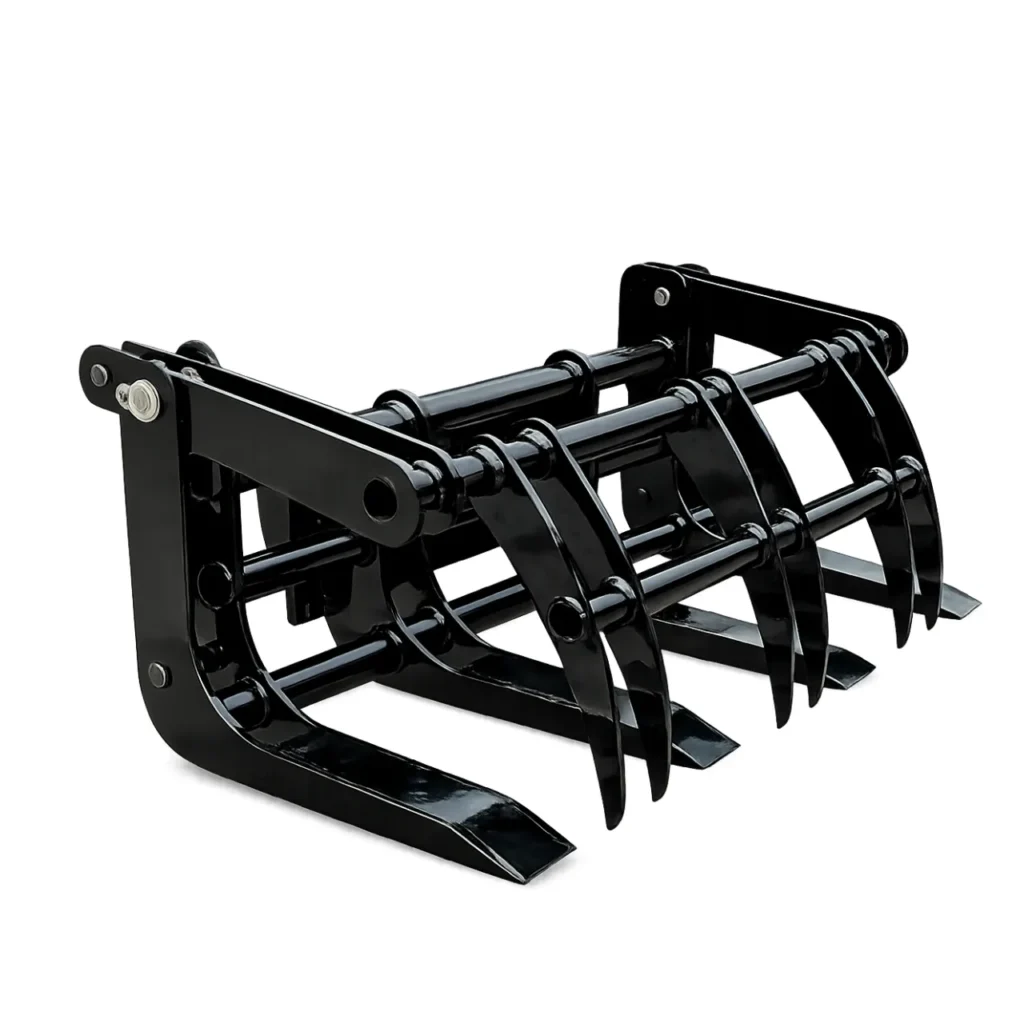 TYPHON Skoop Heavy-Duty Wheel Loader Log Grapple 295 lbs Robust Log & Brush Handler with 6+4 Tine Grip