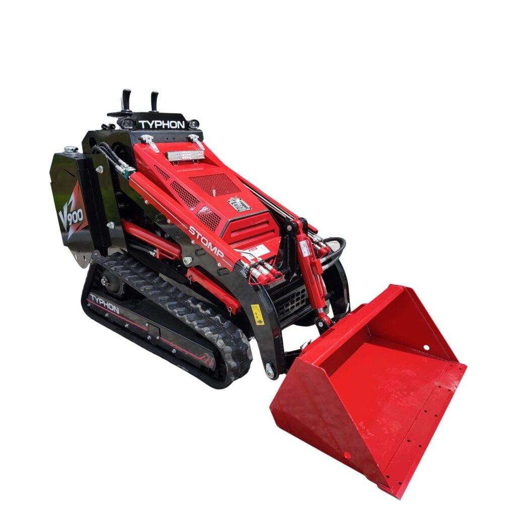 Brand New TYPHON STOMP V900 1.4 Ton Mini Track Loader Featuring Dual Auxiliary Hydraulics & Kubota D1105 25HP USA Engine