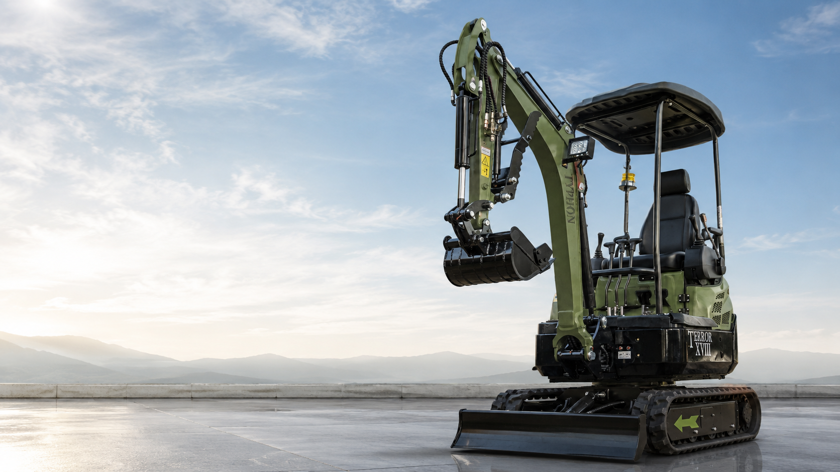 TYPHON mini excavator industrial banner